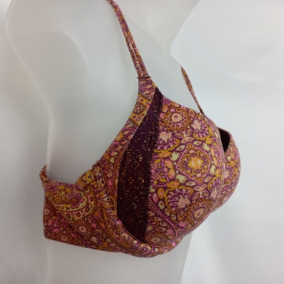 VICTORIA SECRET Floral Pink Yellow  Summer Full Coverag Feminine Sexy Pushup Bra - Picture 3 of 7